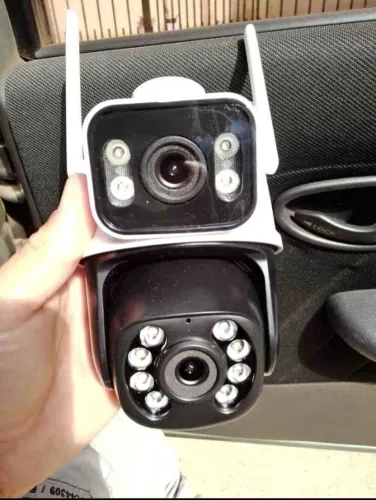Camera de segurança dupla lente 8mp