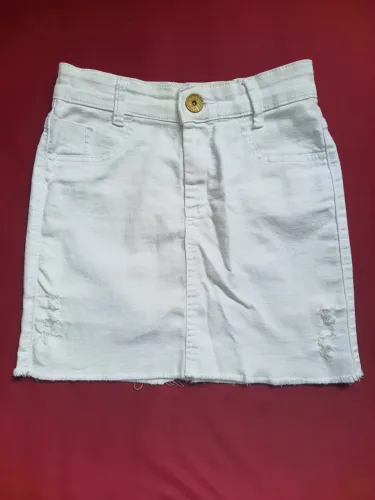 Saia jeans branca