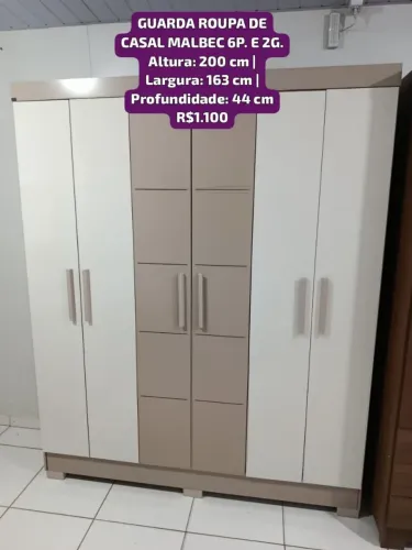 GUARDA ROUPA DE CASAL MALBEC NOVO