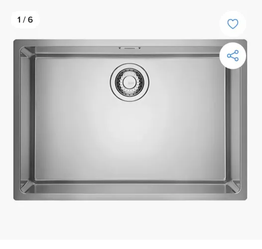 Cuba de embutir e sobrepor LINEAR Franke 60x40 em aço inox com válvula e sifão 