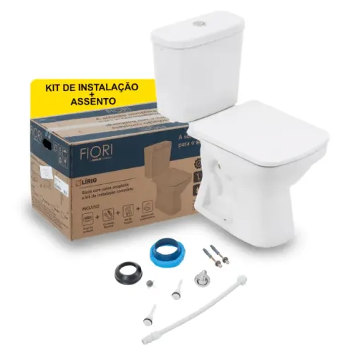 Vaso Sanitário Quadrado Caixa Acoplada kit pronto para instalar 