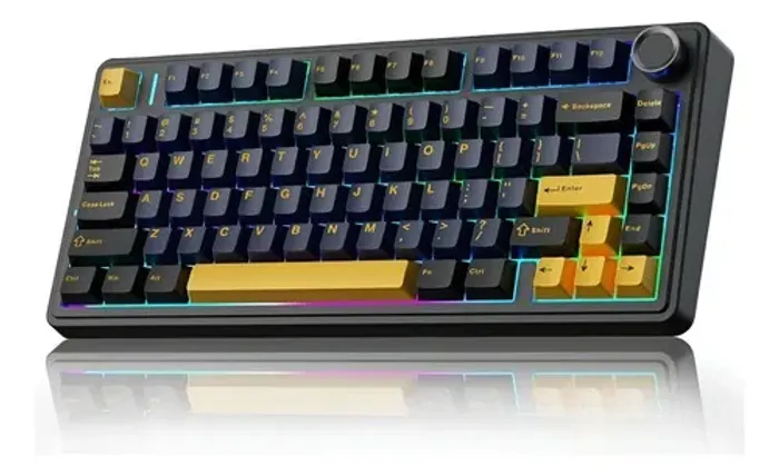 Teclado Mecânico Aula F75 Sem fio 2.4g, Cabo e Bluetooth - RGB - Entregamos