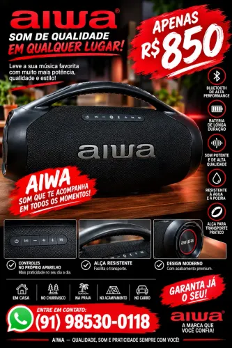 Caixa de som aiwa bombox
