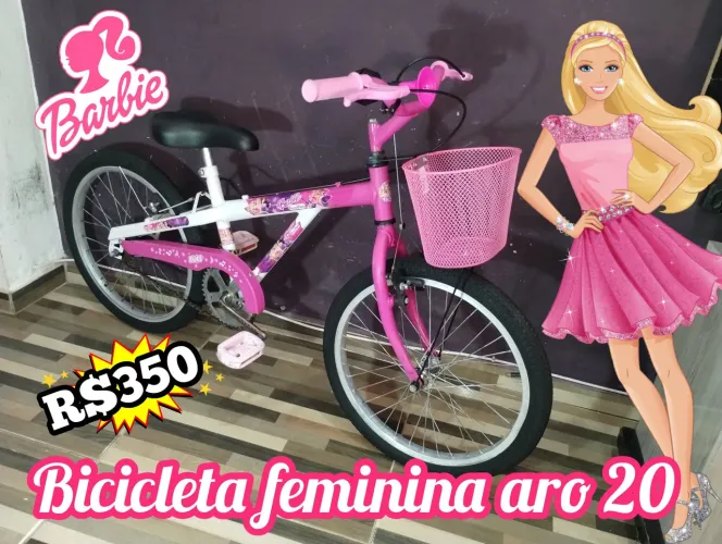 Bicicleta feminina aro 20 da Barbie