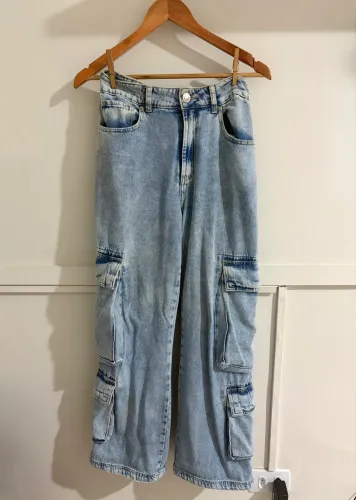 Calça jeans cargo 36