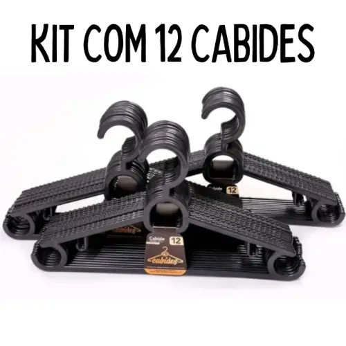 Kit 12 Cabides Antideslizante para Organizar Roupas _ CS329