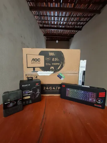 Kit periféricos para pc + monitor gamer 