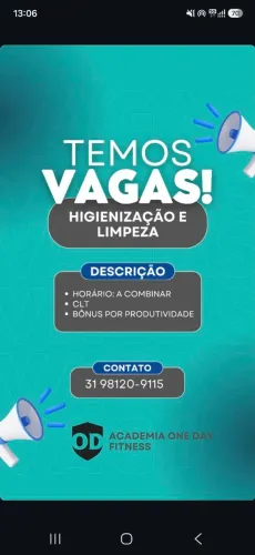 Vaga para Serviços Gerais Fixo