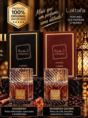 Perfume LATTAFA KHAMRAH - EAU DE PARFUM 100ML. & LATTAFA KHAMRAH QAHWA 100ml