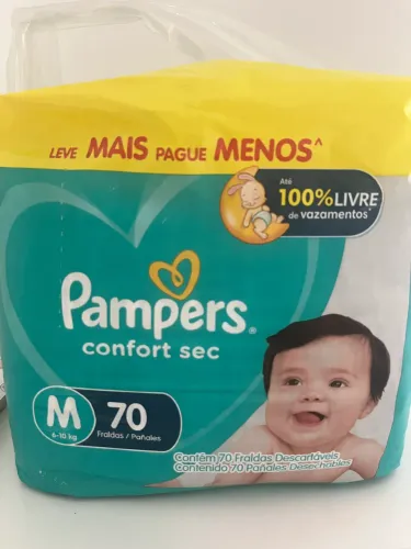 Fralda Pampers tam M 70 unidades