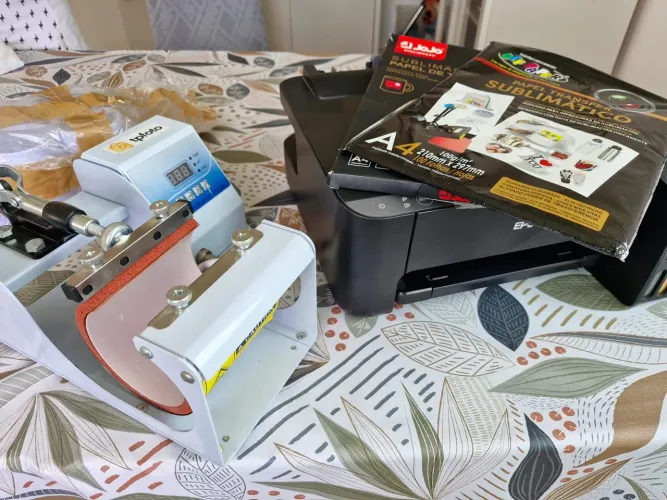 Prensa de caneca e impressora l1250 epson