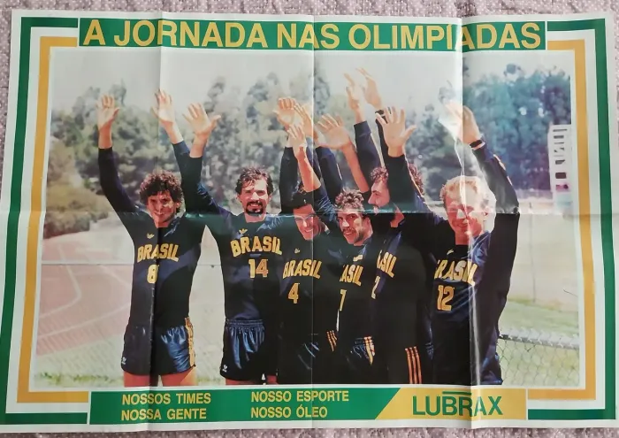 Pôster dos jogadores da Seleção Brasileira de Vôlei pré Olimpíadas 