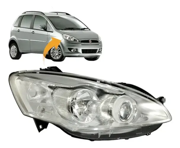 Farol Fiat Idea 2011 2012 2013 2014 2015 2016 Cromado Ld Direito