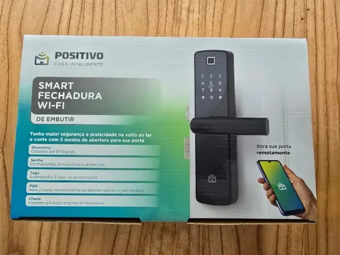 Smart fechadura WI-FI de embutir - Positivo - Nova lacrada
