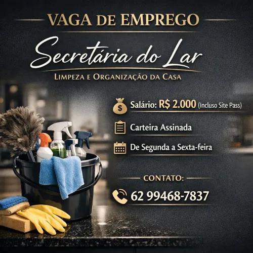 Vaga de emprego Secretaria do Lar