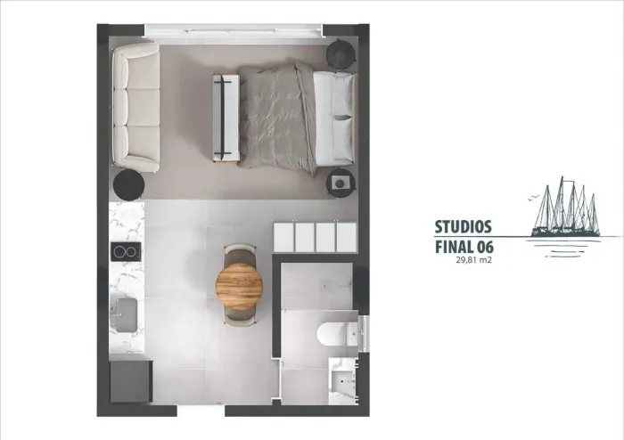 Apartamento 1 quarto em José Mendes, Florianópolis | Veleiros Sky
