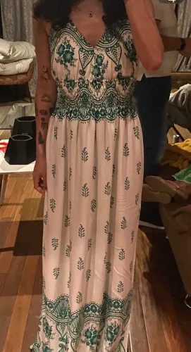 vestido longo boho estampado