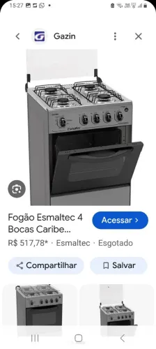 Fogão inox 4 bocas