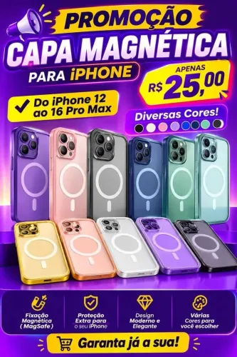 Promoção de Fechamento - Capas magnéticas IPHONE - Consulte Modelos