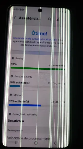 Samsung S21 FE 128GB tela com listras