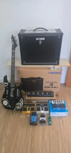 Setup Completo De Guitarra Esp + Ampli Boss Mk-II + Pedais