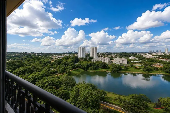 Apartamento semi mobiliado com 1 suíte, área de lazer completa, portaria 24 horas