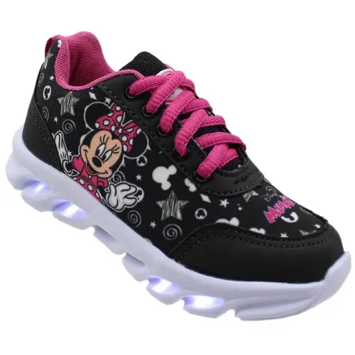 Tênis Infantil Led Meninas Feminino KidStar Minnie Luzinha 09LEDPM