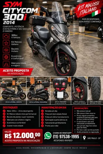 Dafra Citycom 300i 2014 + Kit Malossi Italiano + Acessórios