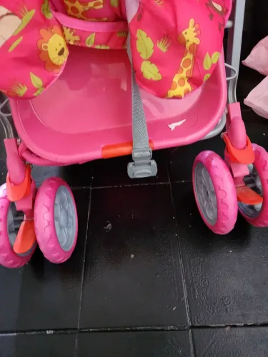 Carrinho de bebê jumbo baby rosa