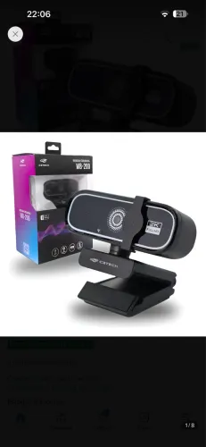 Webcam 2K C3tech Microfone Integrado