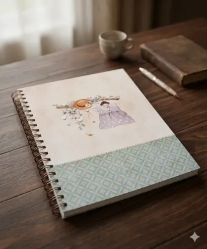 Caderno Decorado grande com capa dura
