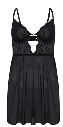 camisola loungerie renda preta m