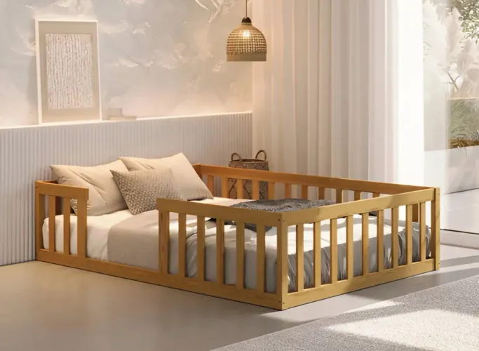 Cama montessoriana madeira + colchão novo