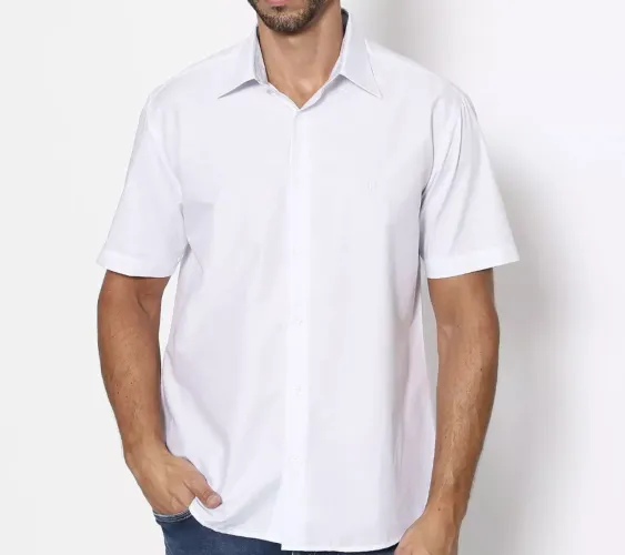 Camisa Individual Slim Fit - Branca Lisa - Em Algodão Egípcio - Tamanho 1