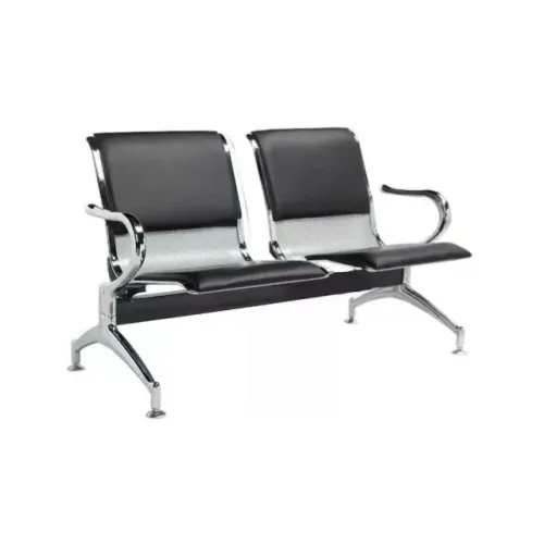 Longarina Aeroporto Estofada Cromada Dois Lugares Sala De Espera Reforçada 33110