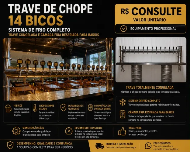 Trave de chope Memo 14 bicos , chiller