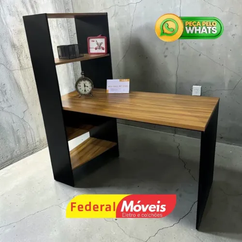 Escrivaninha em Promoção c/ Estante Lateral Campeã de Vendas - Solicite Catálogo 