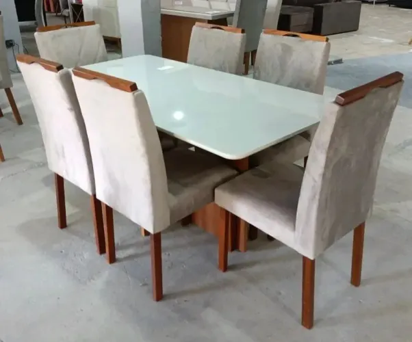 Conjunto de mesa de jantar 6 lugares 
