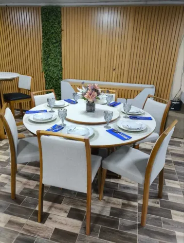 Mesa de Jantar Pérola com 6 Cadeiras Jade - Comercial Atacadista Jade