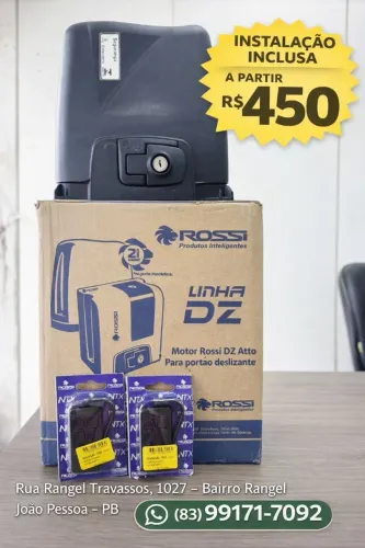 Motor para Portão Rossi DZ Atto tubo 350kg - Instalação Inclusa