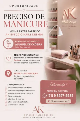 * Procuro Manicure - aluguel de cadeira 