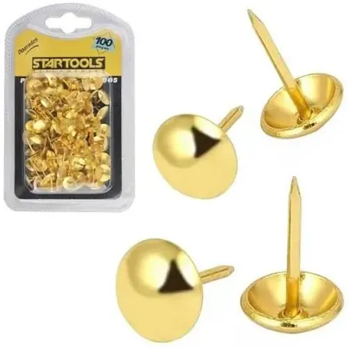 Tachinha Percevejo Latonado Dourado 100 Peças 11x10mm Nova