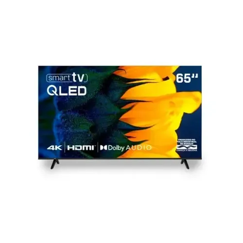 Smart TV HQ QLED 65 Polegadas 4K Dolby Audio Wi-Fi Bluetooth 3 HDMI 2 USB RJ45 Netflix