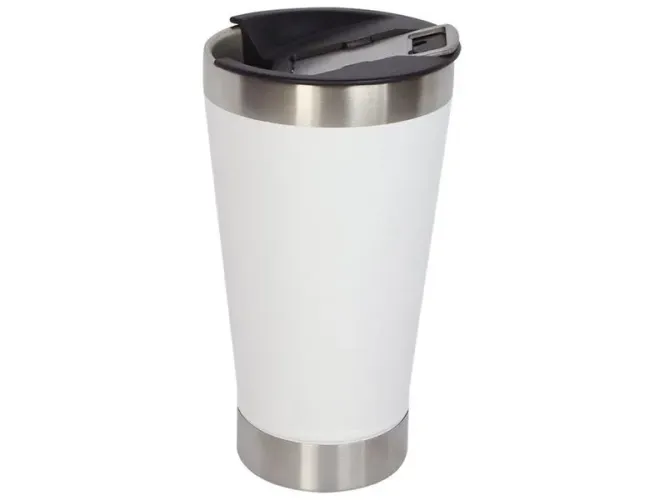 Copo Térmico Fratelli para Cerveja Premium Branco 400ml com Tampa e Abridor