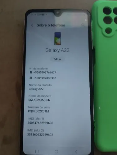 Vendo Celular Samsung A22 128Gb biometria funcionando perfeitamente tudo