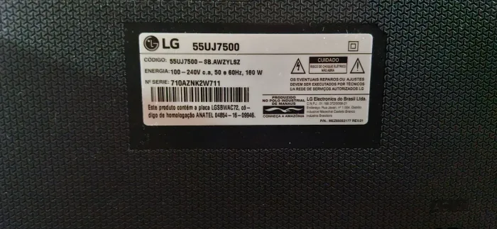 TV 55 LG Quebrada para tirar peças 
