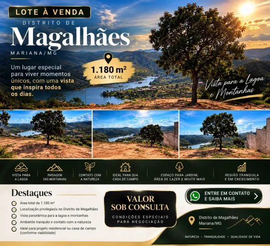 Terreno 1.180m² com Vista para Lagoa - Mariana/MG
