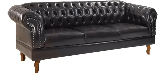 Namoradeira Chesterfield Duque Courano Preto Via Encanto
