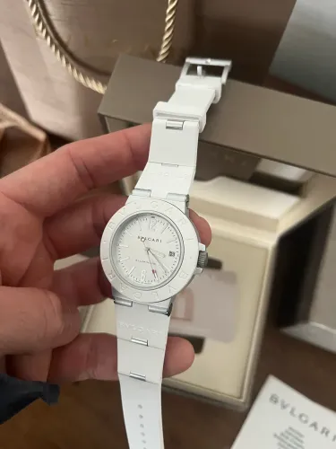 Relógio bvlgari aluminium white