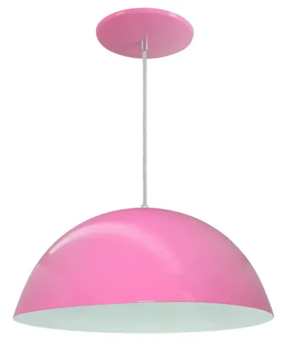 Luminária pendente meia lua tamanho 40 cm inteira incluso fiação